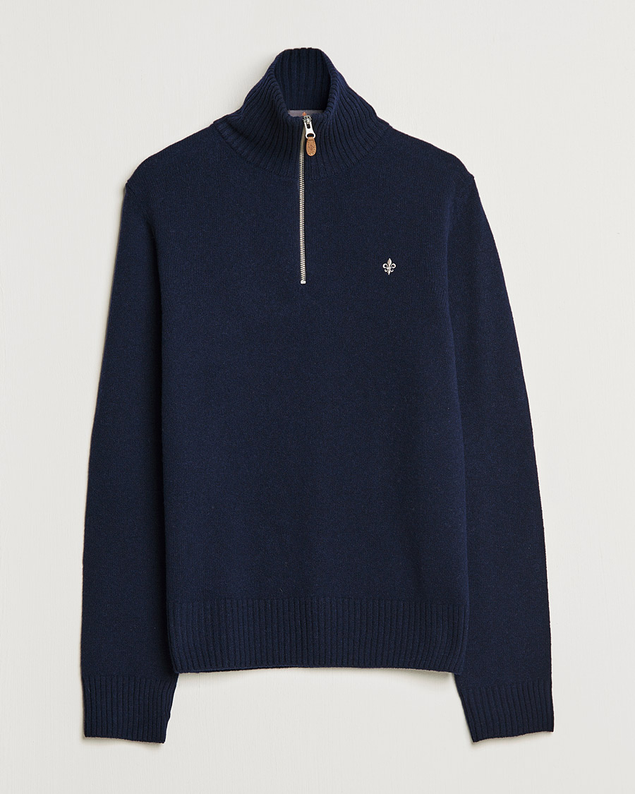 Heren | Truien | Morris | Kieran Wool Half Zip Navy