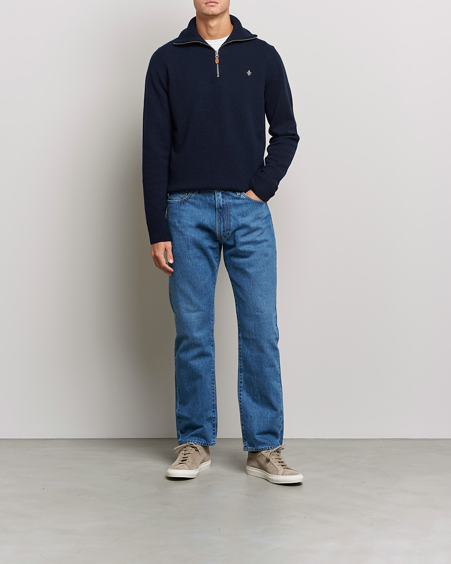 Heren | Truien | Morris | Kieran Wool Half Zip Navy