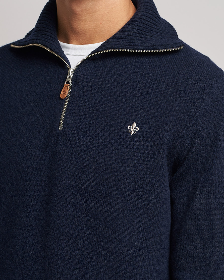 Heren | Truien | Morris | Kieran Wool Half Zip Navy
