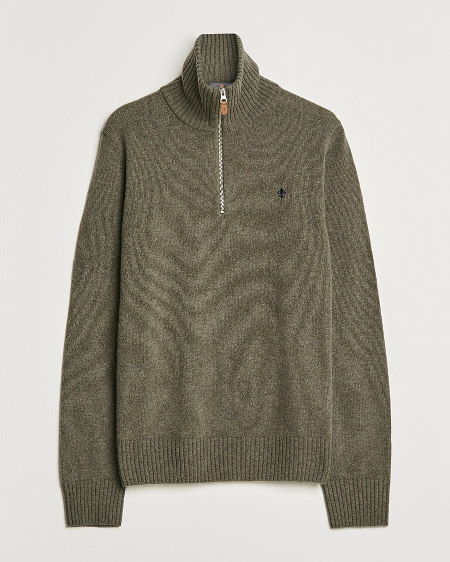 Heren | Truien | Morris | Kieran Wool Half Zip Olive