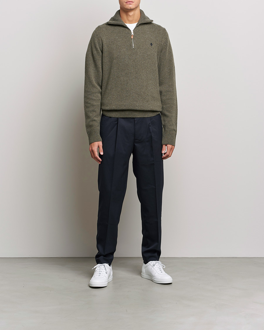 Heren | Truien | Morris | Kieran Wool Half Zip Olive