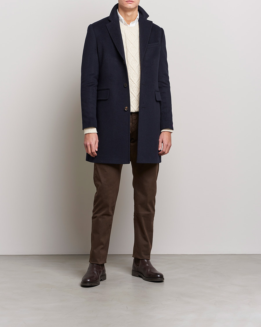 Heren | Jassen | Morris | Wool/Cashmere Coat Navy
