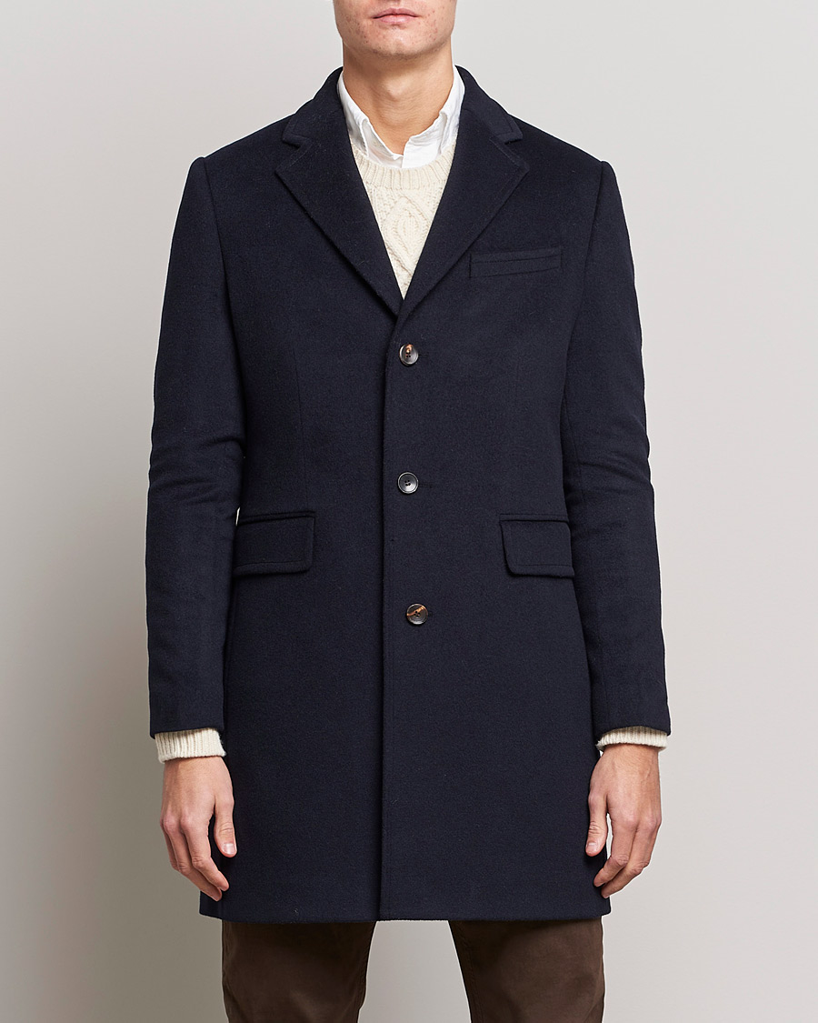 Heren | Jassen | Morris | Wool/Cashmere Coat Navy
