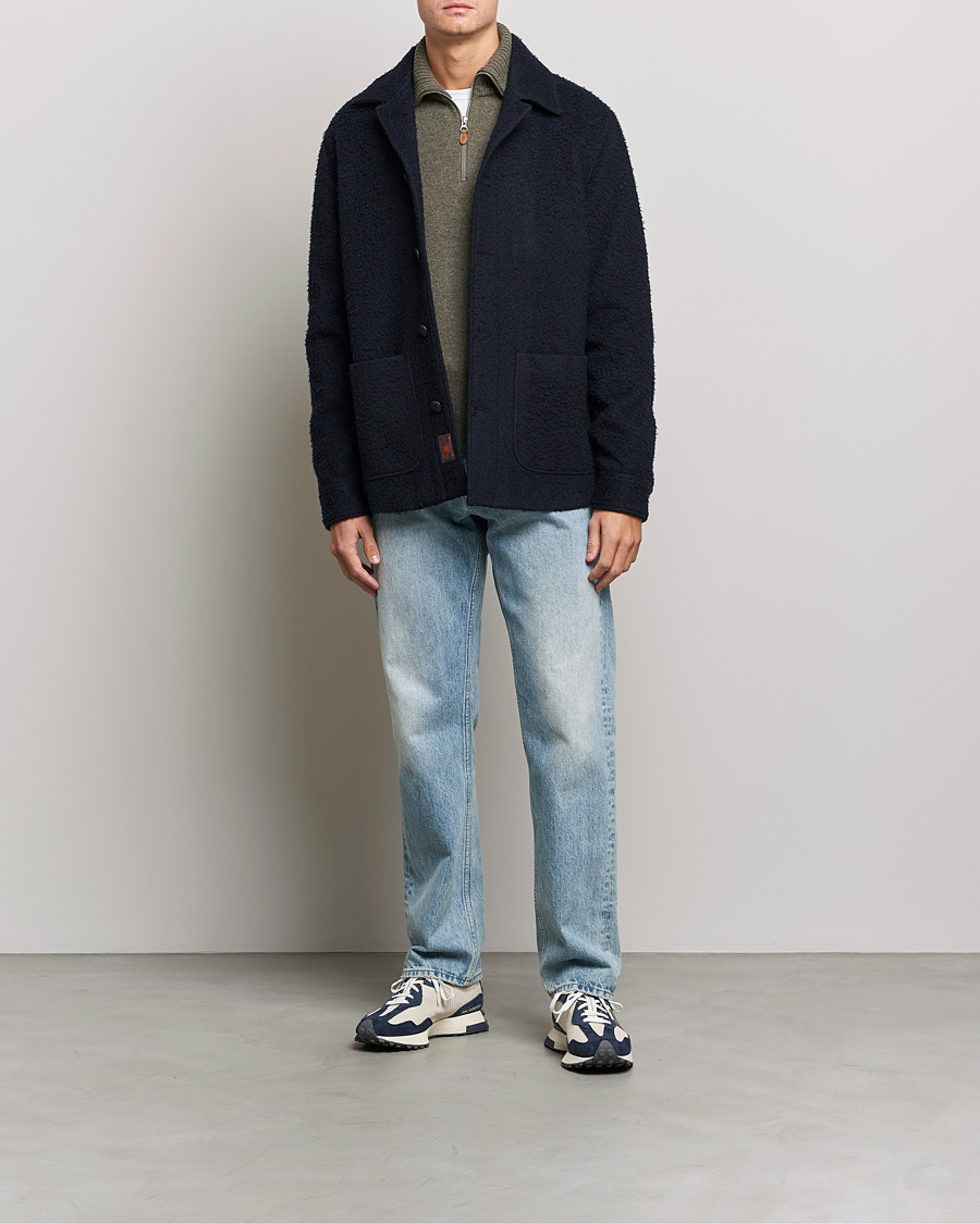 Heren | Jassen | Morris | Shaggy Shirt Jacket Navy