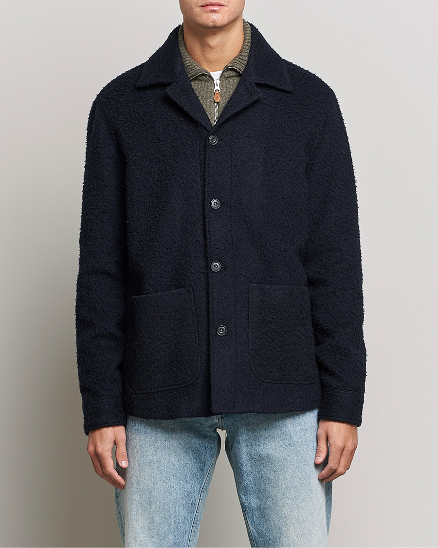 Heren | Jassen | Morris | Shaggy Shirt Jacket Navy