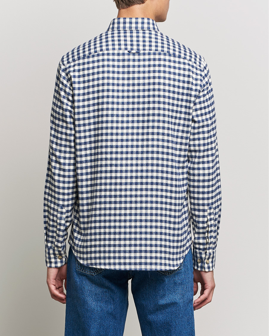 Heren | Overhemden | Morris | Brushed Twill Checked Shirt Navy/White