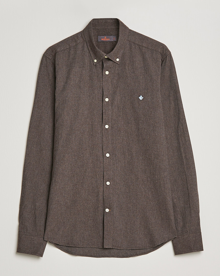Heren | Overhemden | Morris | Watts Flannel Button Down Shirt Dark Brown