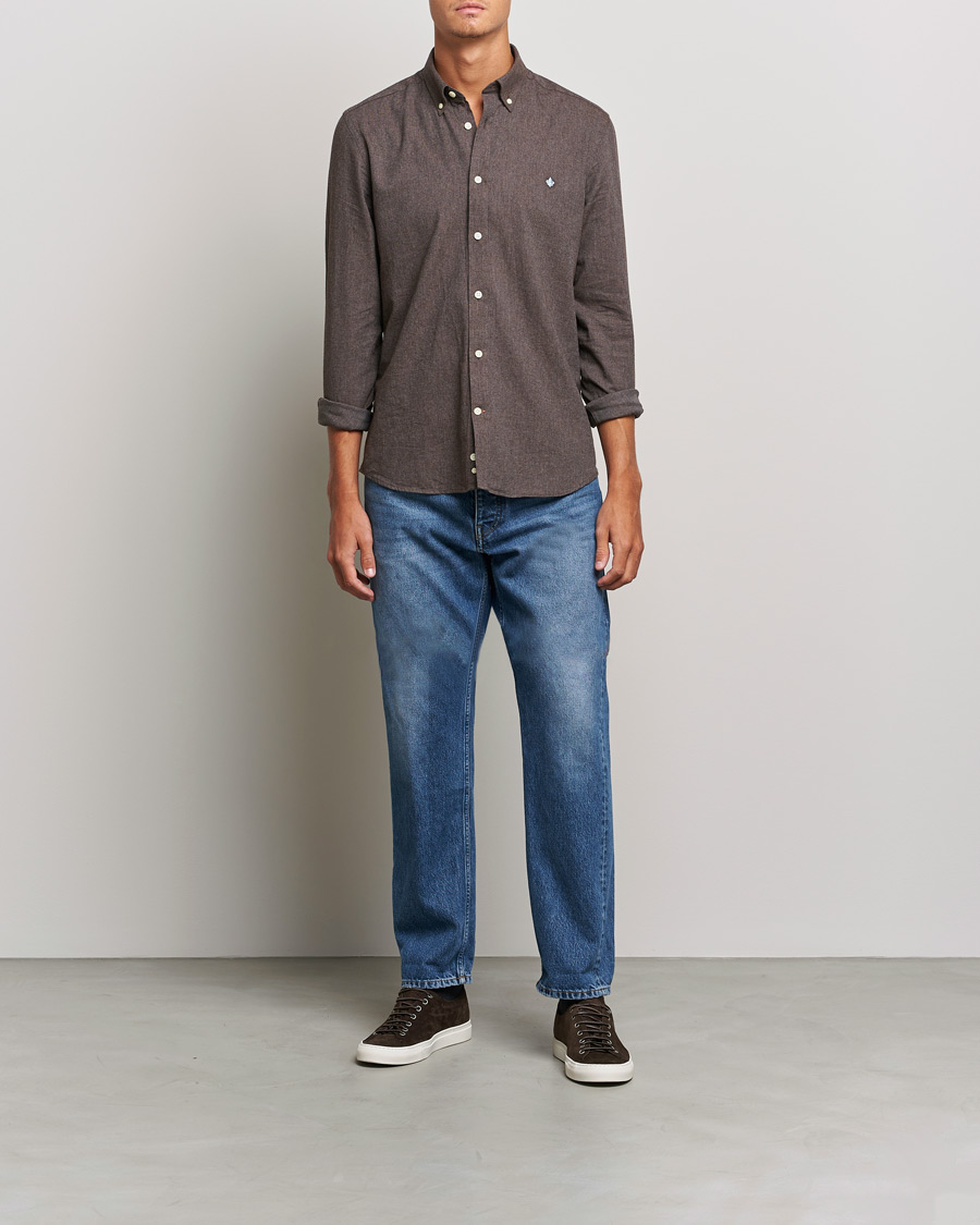 Heren | Overhemden | Morris | Watts Flannel Button Down Shirt Dark Brown