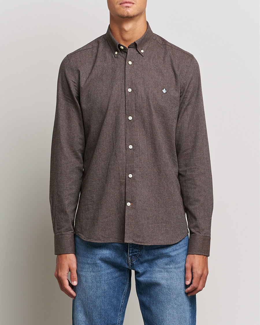Heren | Overhemden | Morris | Watts Flannel Button Down Shirt Dark Brown