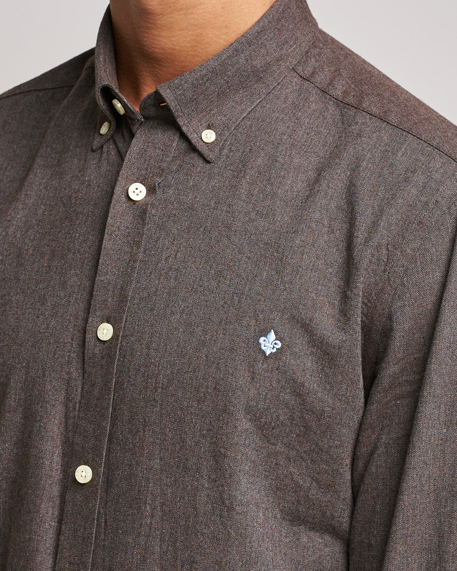 Heren | Overhemden | Morris | Watts Flannel Button Down Shirt Dark Brown