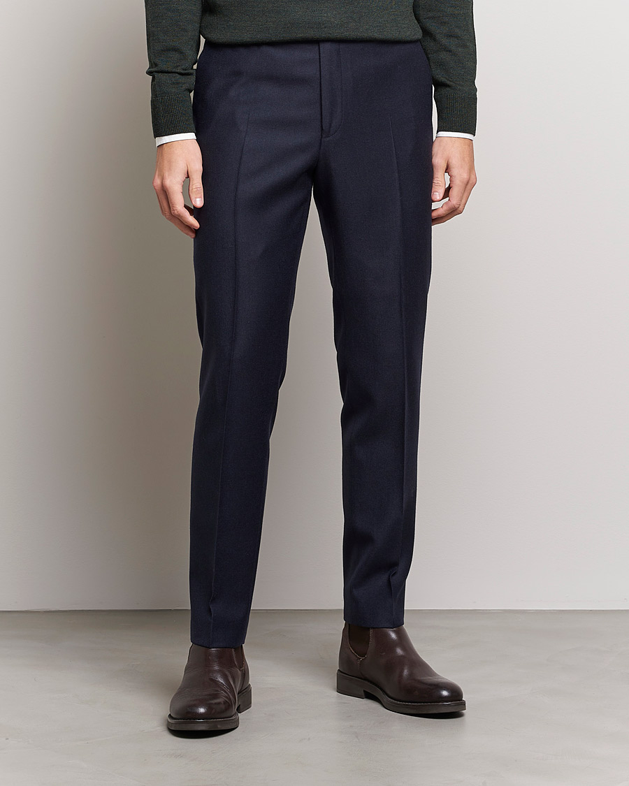 Heren | Broeken | Morris | Bobby Flannel Trousers Navy