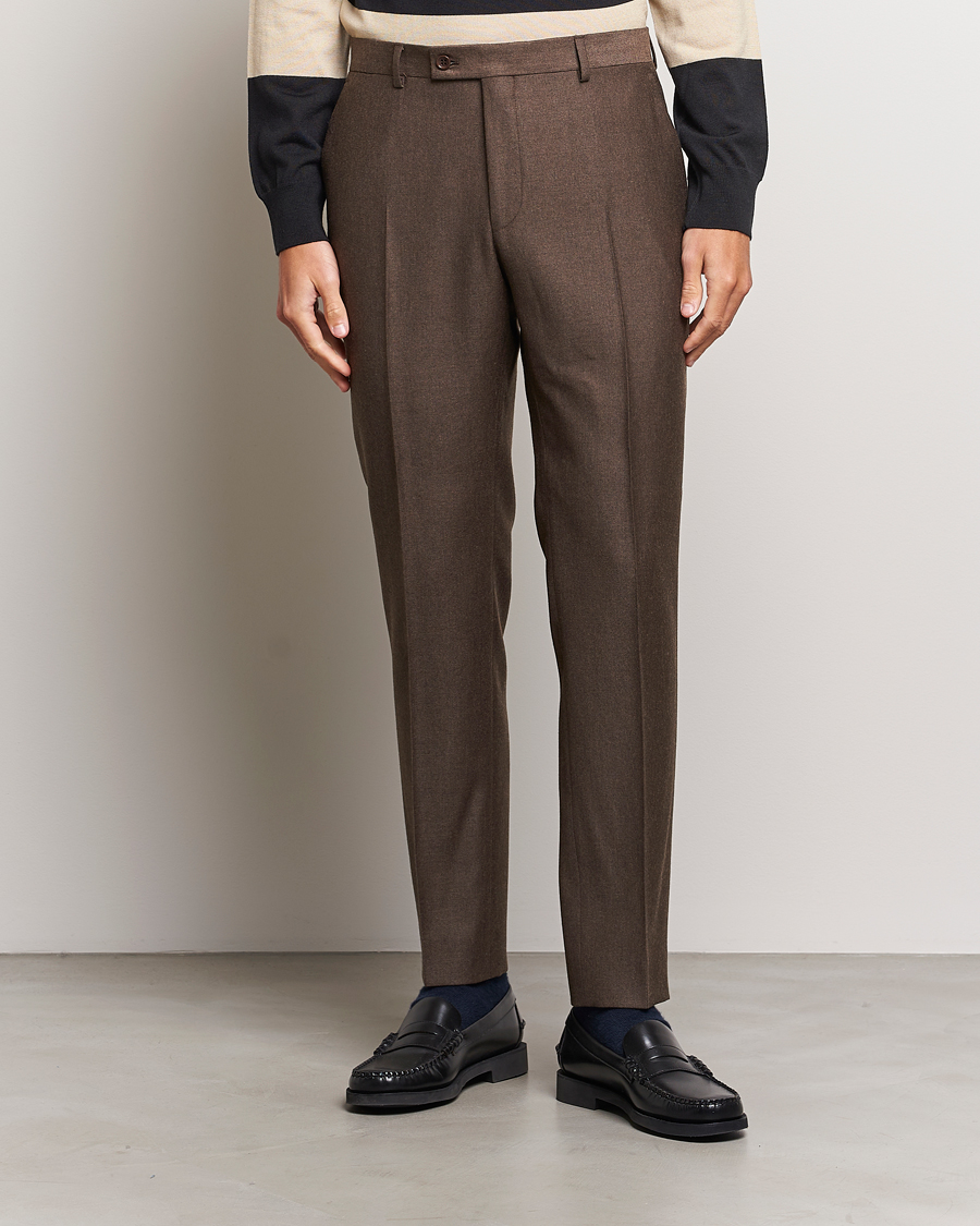 Heren | Broeken | Morris | Bobby Flannel Trousers Brown