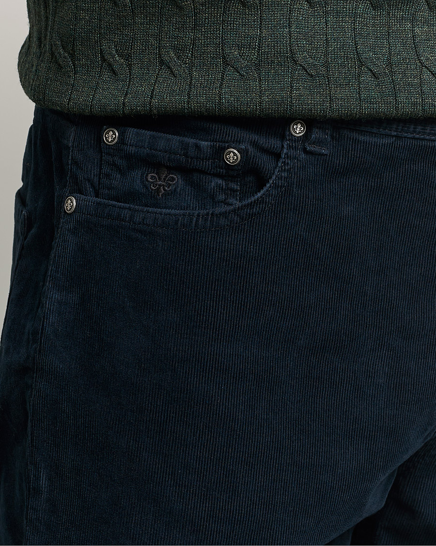 Heren | Broeken | Morris | James Corduroy 5-Pocket Pants Navy