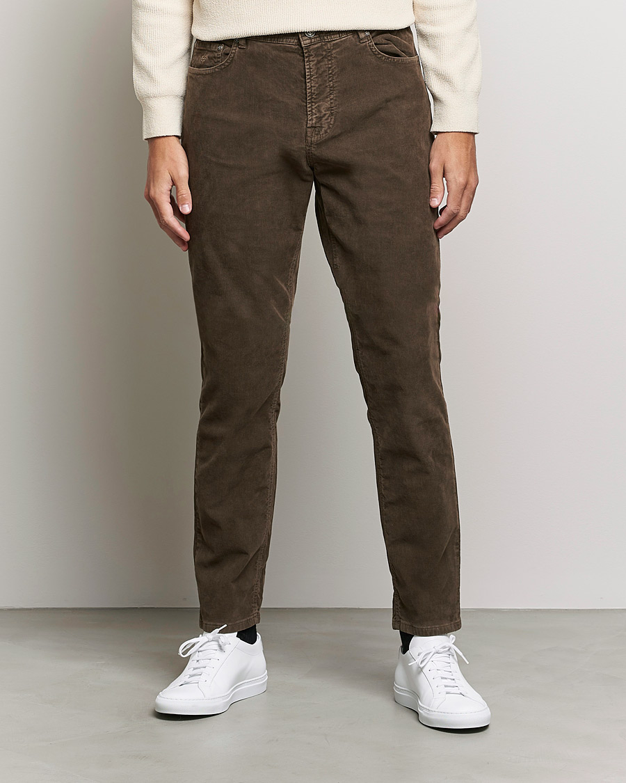 Heren | Broeken | Morris | James Corduroy 5-Pocket Pants Dark Brown