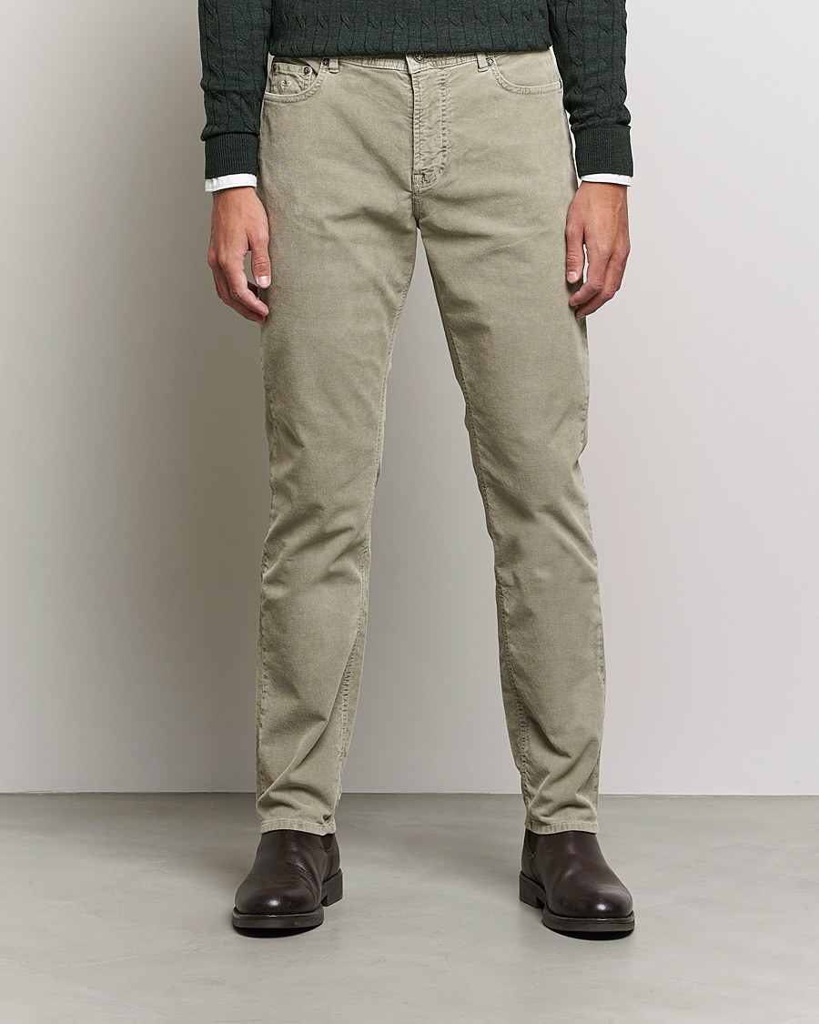 Heren | Broeken | Morris | James Corduroy 5-Pocket Pants Khaki Grey