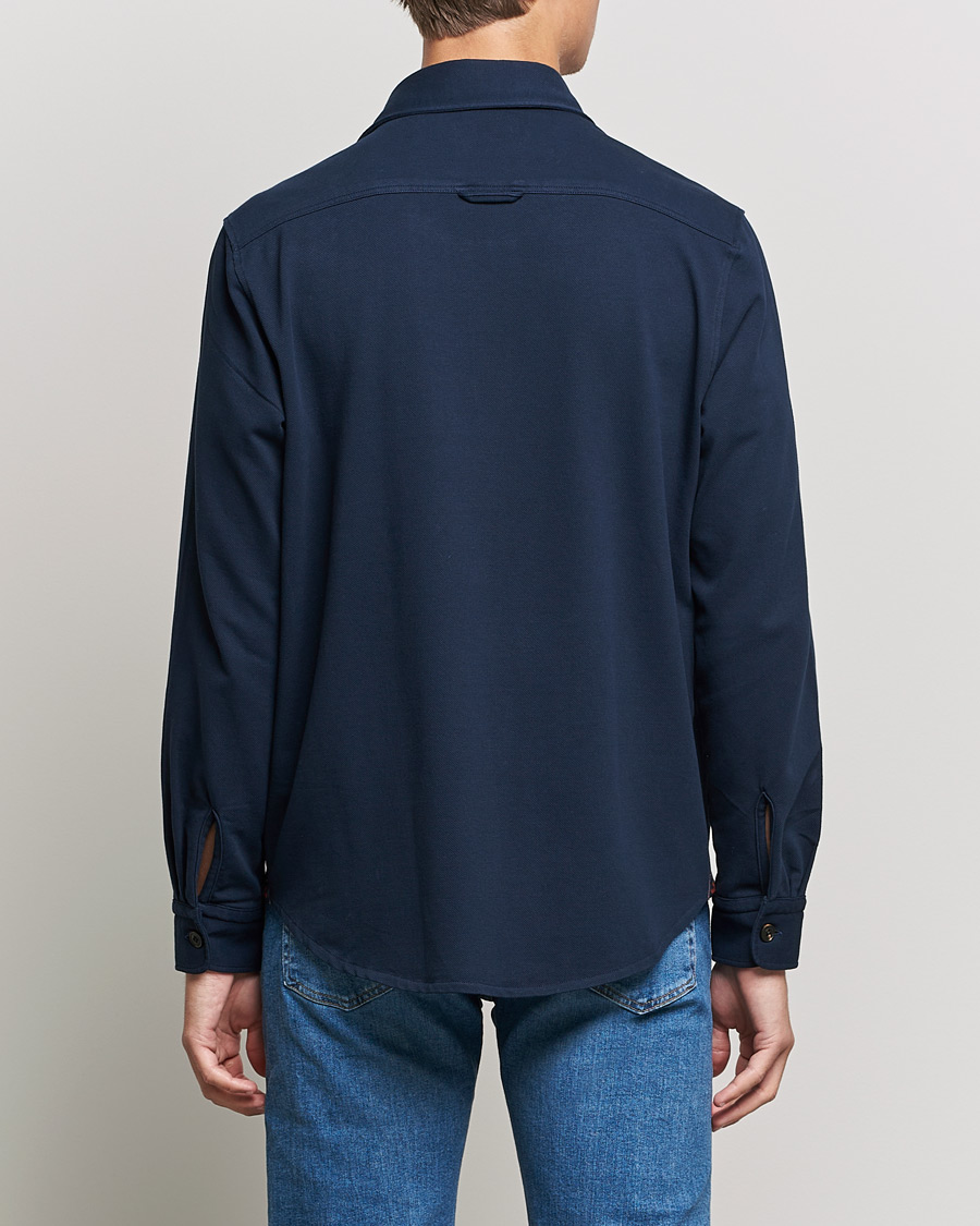 Heren | Overhemden | Morris | Cotton Jersey Overshirt Navy