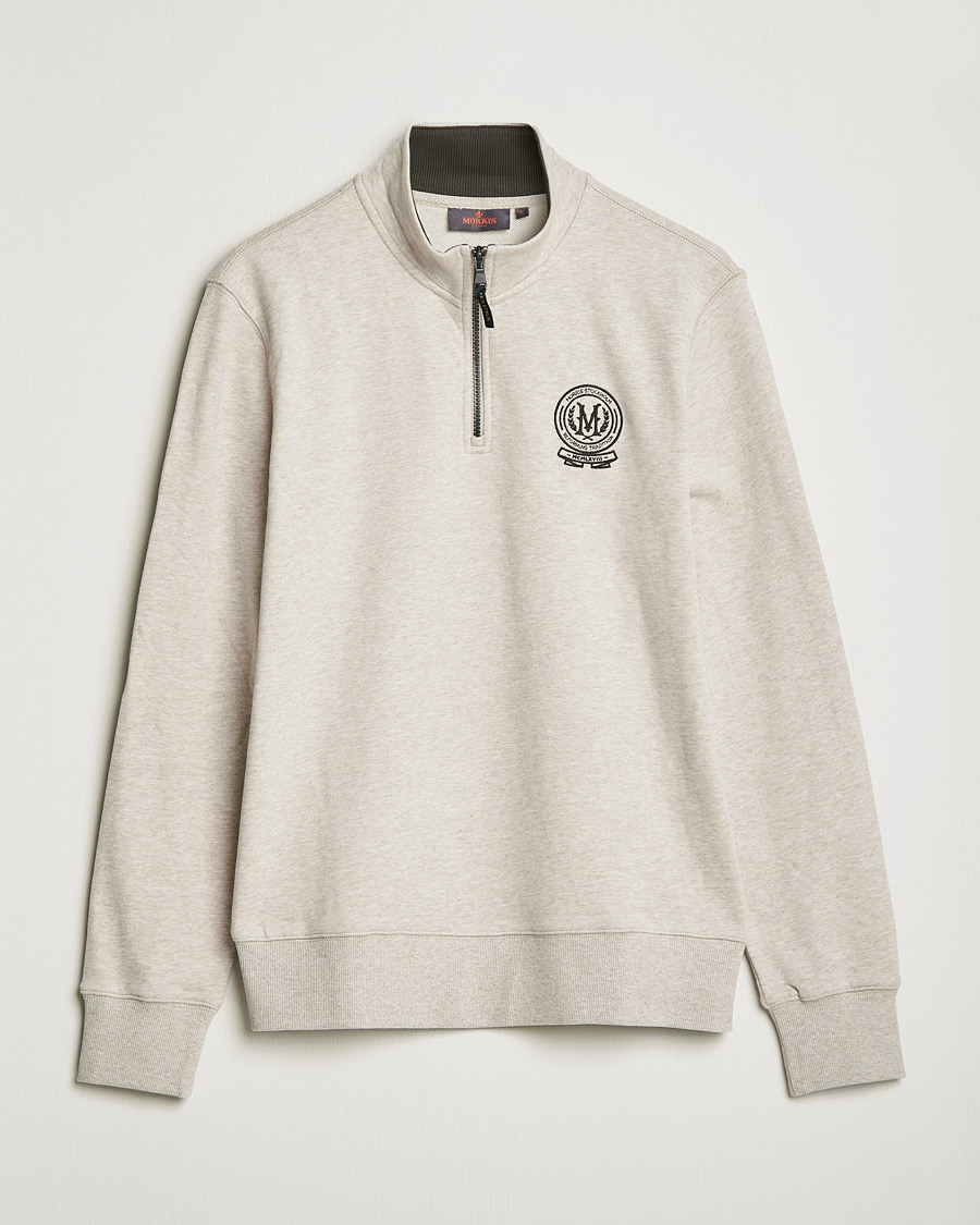 Heren | Truien | Morris | Dante Half Zip Sweatshirt Khaki