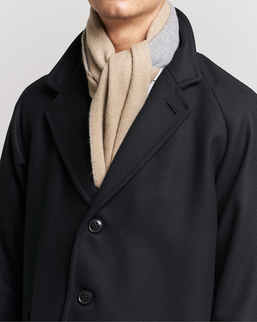 Heren |  | Morris | Double Face Wool Scarf Khaki/Grey