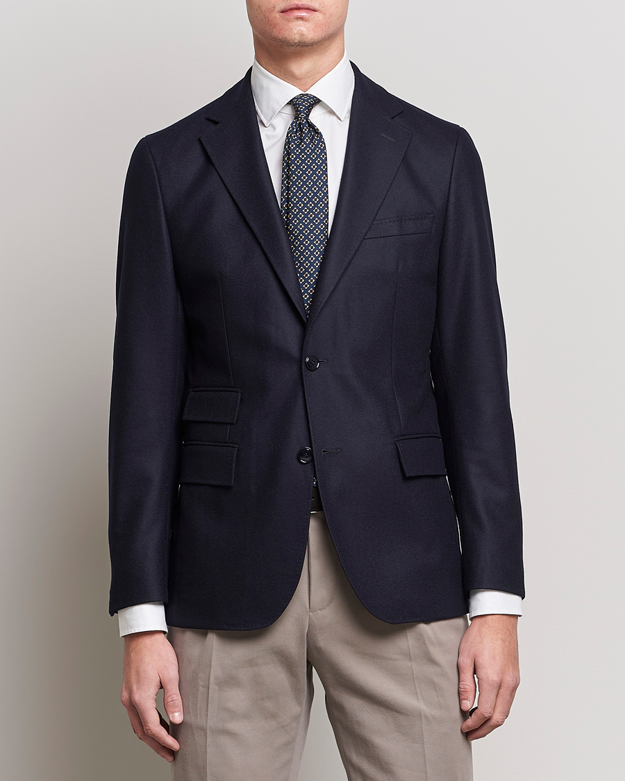 Heren | Blazers | Morris Heritage | Keith Flannel Suit Blazer Navy
