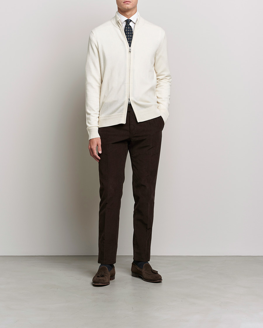 Heren | Truien | Morris Heritage | Dalton Wool/Cashmere Full Zip Off White