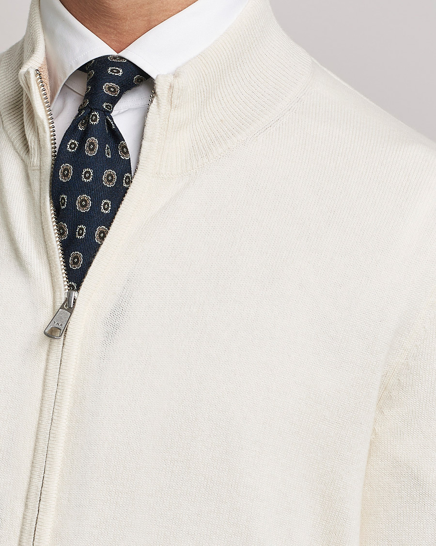 Heren | Truien | Morris Heritage | Dalton Wool/Cashmere Full Zip Off White