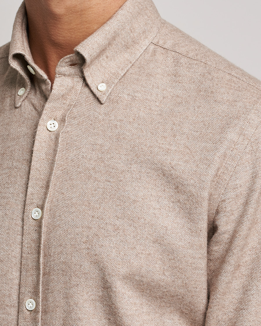 Heren | Overhemden | Morris Heritage | Button Down Flannel Shirt Brown