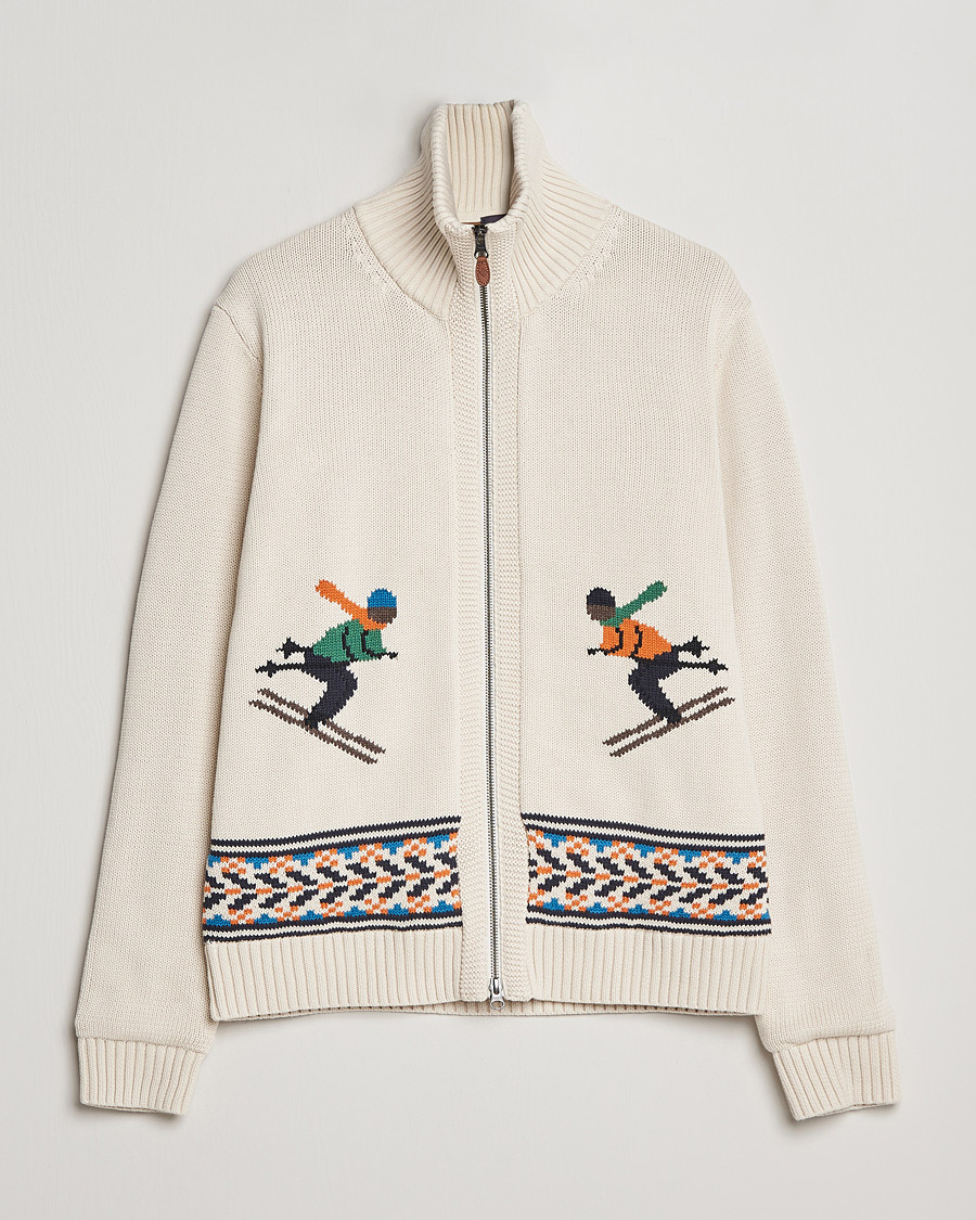 Heren | Truien | Morris | Clyde Full Zip Cardigan Off White