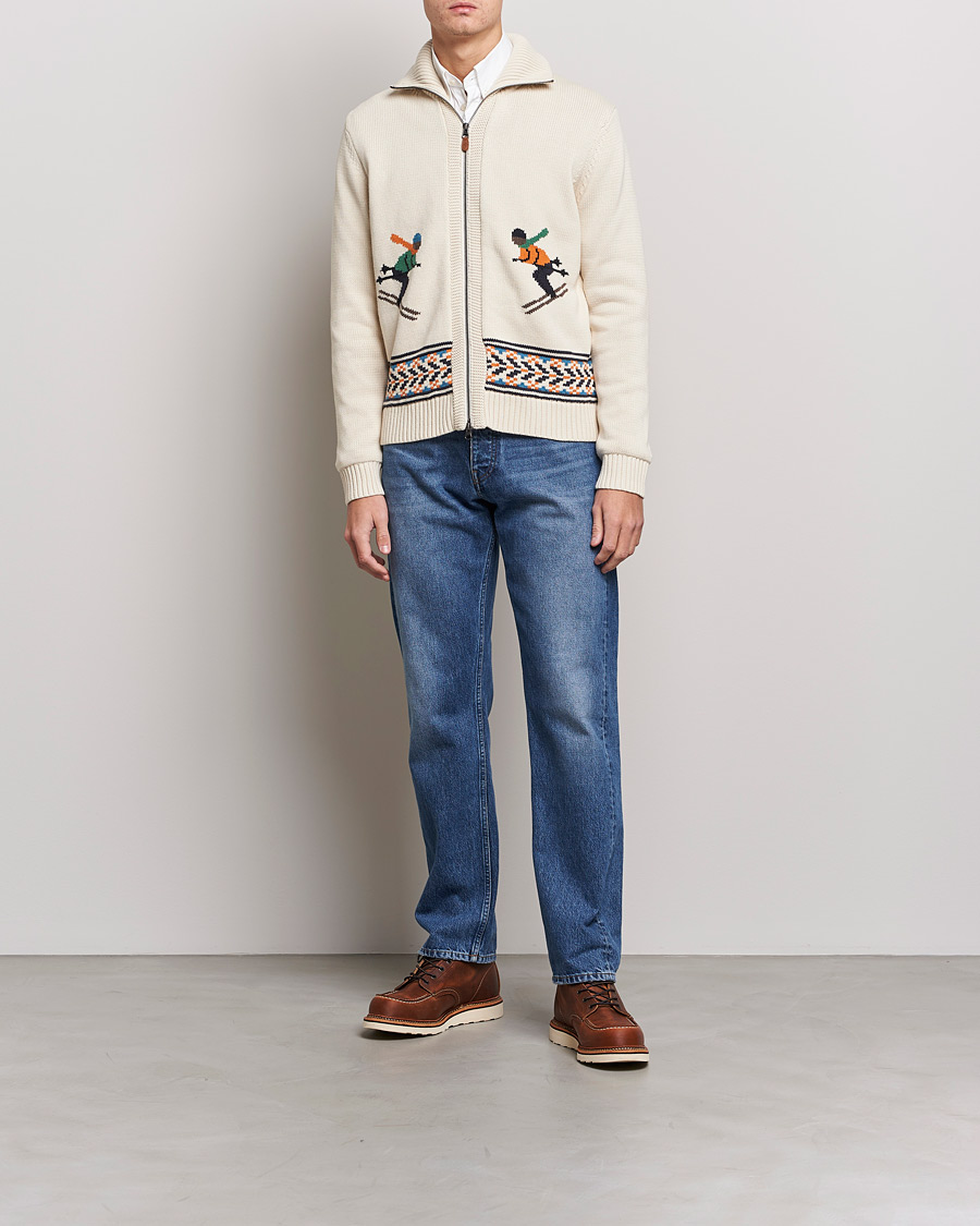 Heren | Truien | Morris | Clyde Full Zip Cardigan Off White