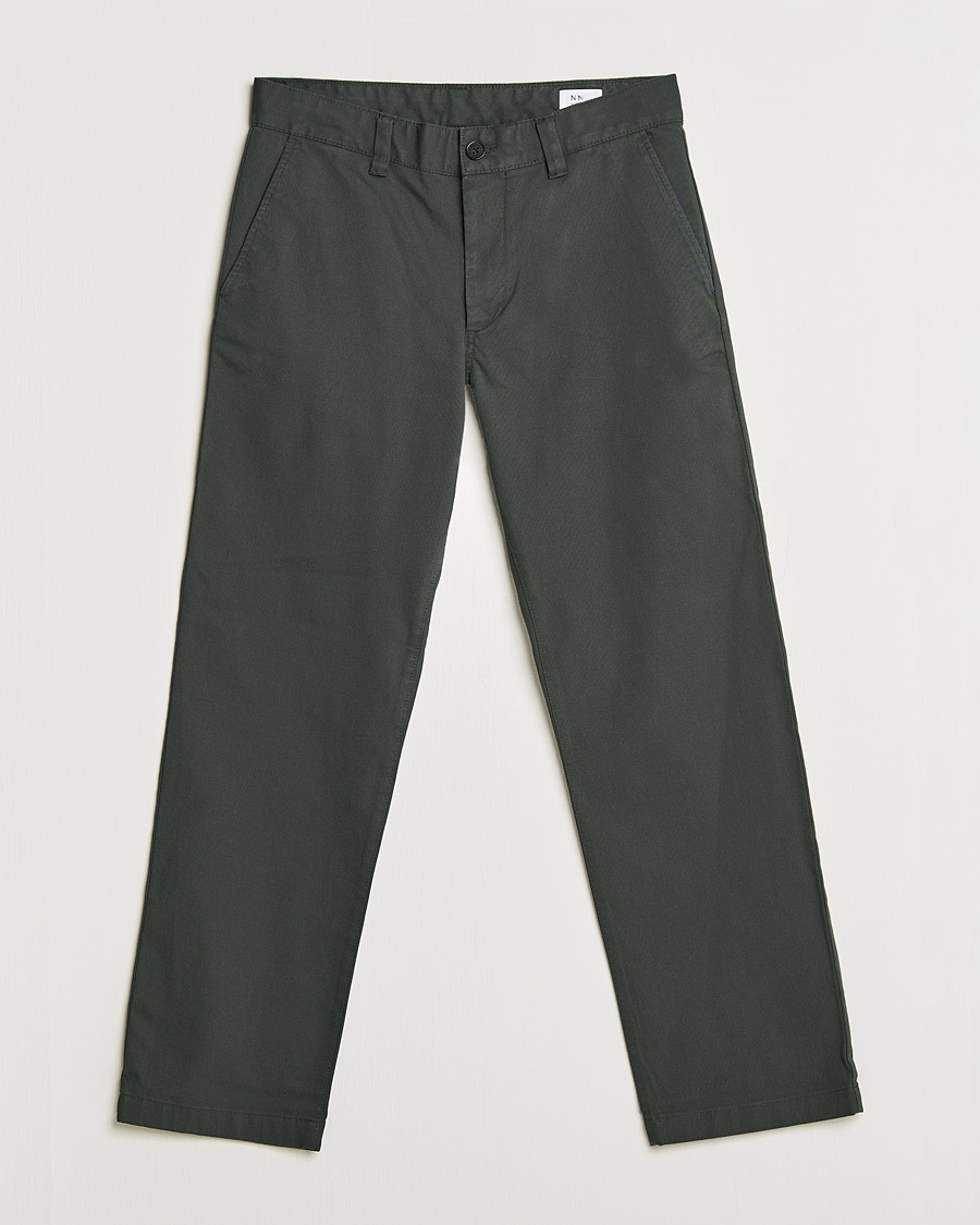 Heren | Broeken | NN07 | Alex Straight Fit Cotton Chinos Dark Army