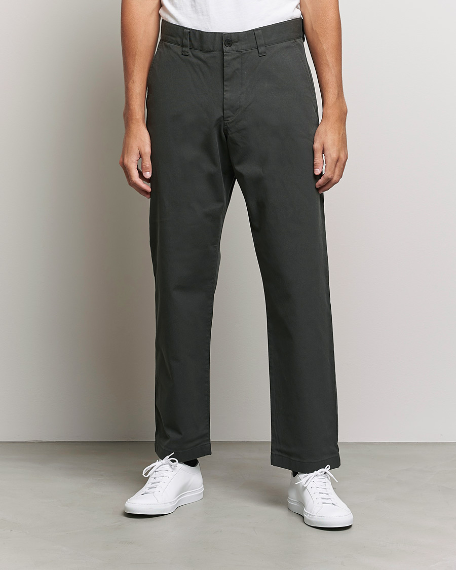 Heren | Broeken | NN07 | Alex Straight Fit Cotton Chinos Dark Army