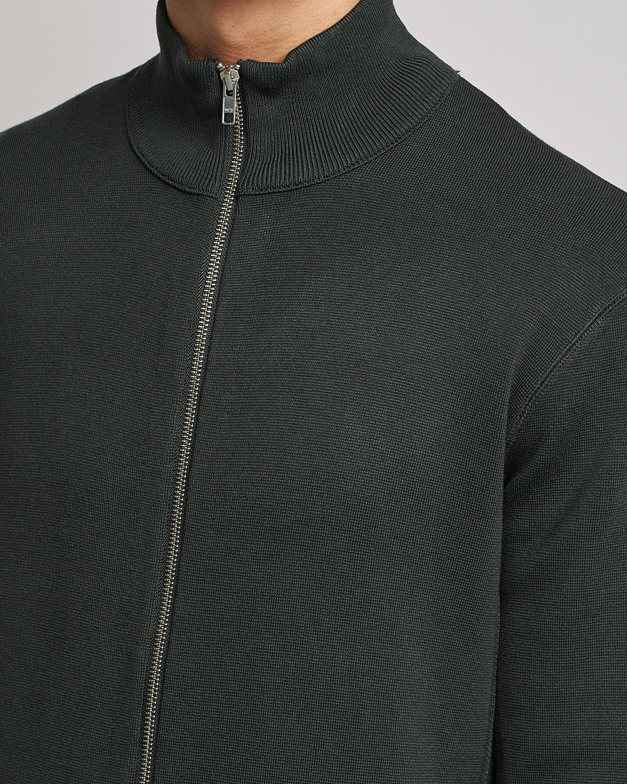 Heren | Truien | NN07 | Luis Knitted Full-Zip Sweater Dark Army