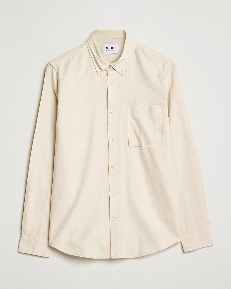 Heren | Overhemden | NN07 | Arne Brushed Flannel Shirt Ecru