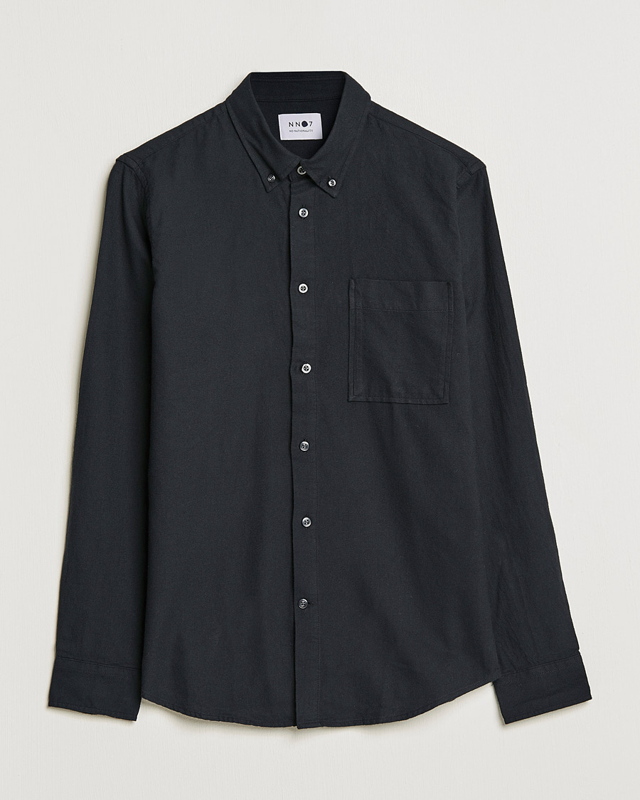 Heren |  | NN07 | Arne Brushed Flannel Shirt Black