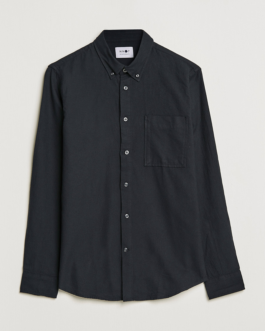 Heren | Overhemden | NN07 | Arne Brushed Flannel Shirt Black