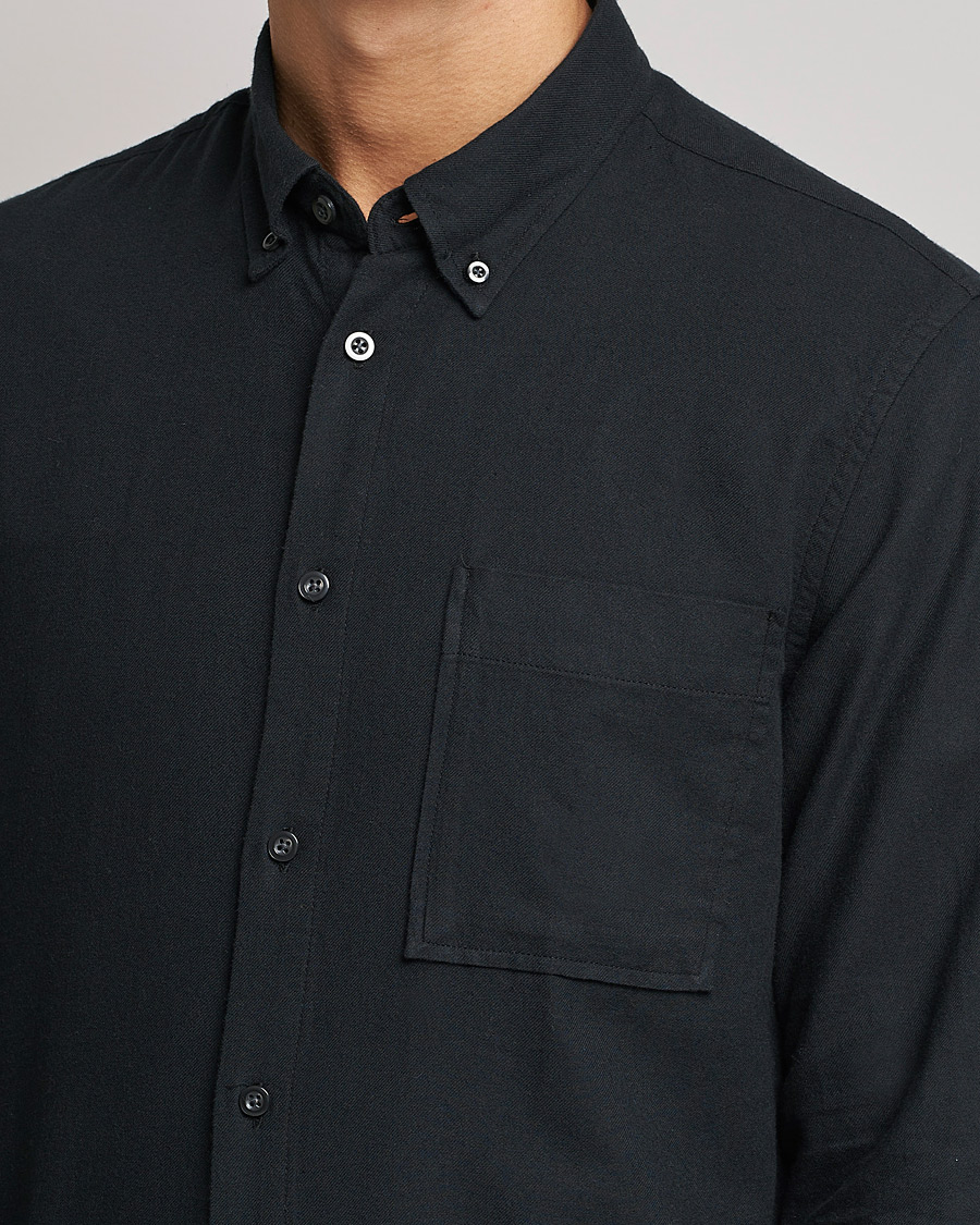 Heren | Overhemden | NN07 | Arne Brushed Flannel Shirt Black