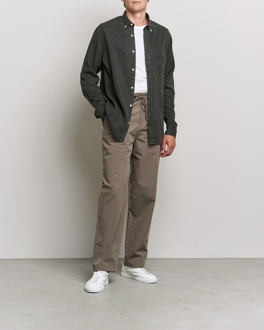 Heren | Overhemden | NN07 | Levon Tencel Shirt Dark Army