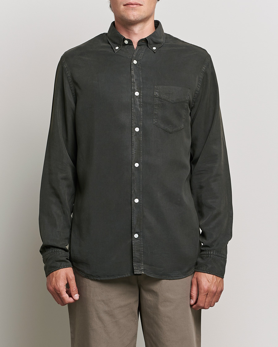 Heren | Overhemden | NN07 | Levon Tencel Shirt Dark Army