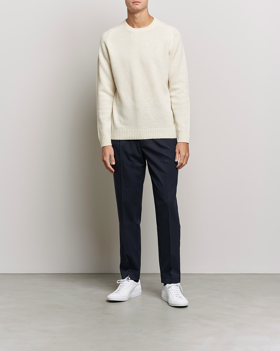Heren | Truien | NN07 | Nathan Brushed Crew Neck Ecru