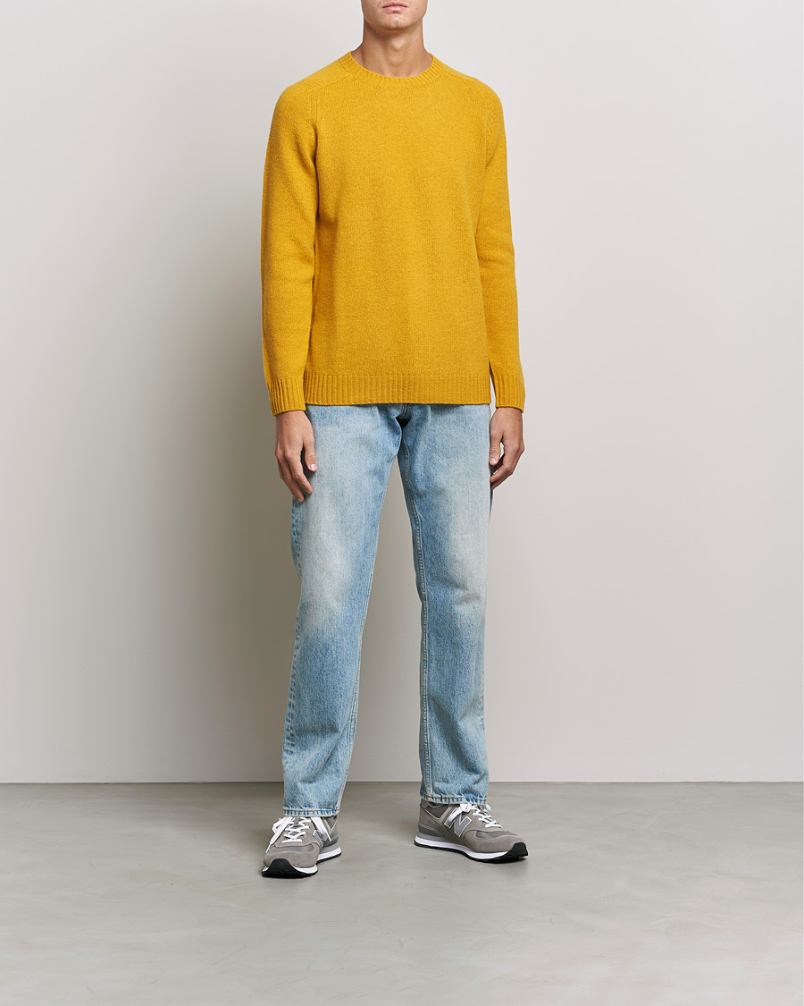 Heren | Truien | NN07 | Nathan Brushed Crew Neck Yellow