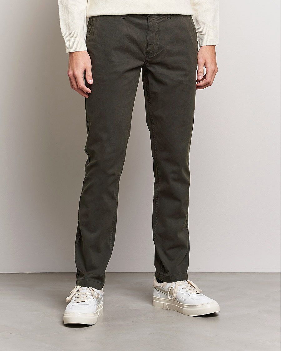 Heren | Chino's | NN07 | Marco Slim Fit Stretch Chinos Dark Green