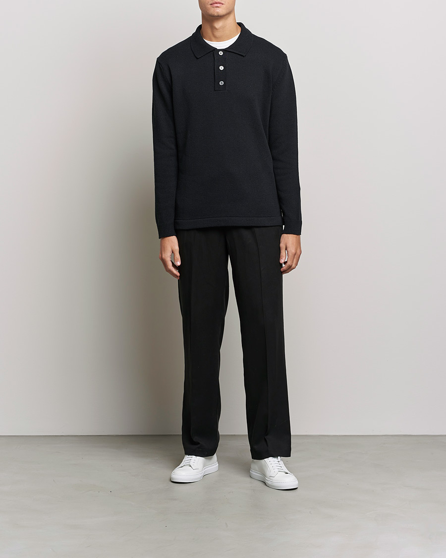 Heren | Truien | NN07 | Vito Knitted Polo Black