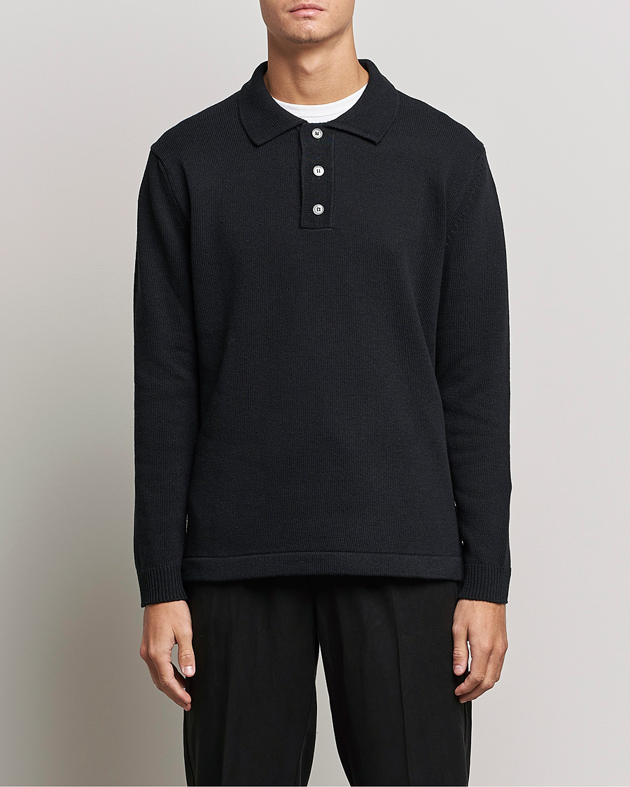 Heren | Truien | NN07 | Vito Knitted Polo Black