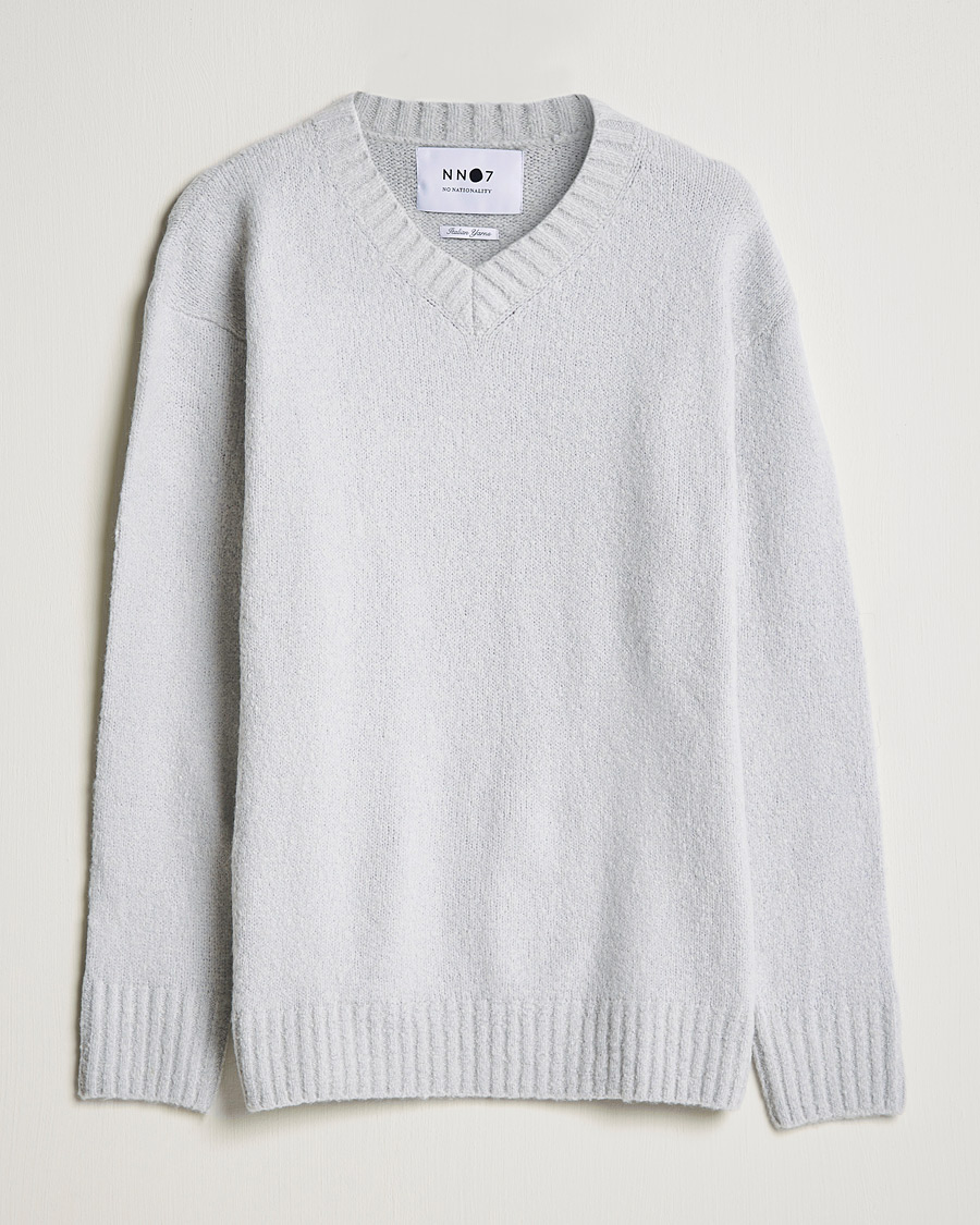 Heren | Truien | NN07 | Grayson Knitted V-Neck Sweater Light Grey