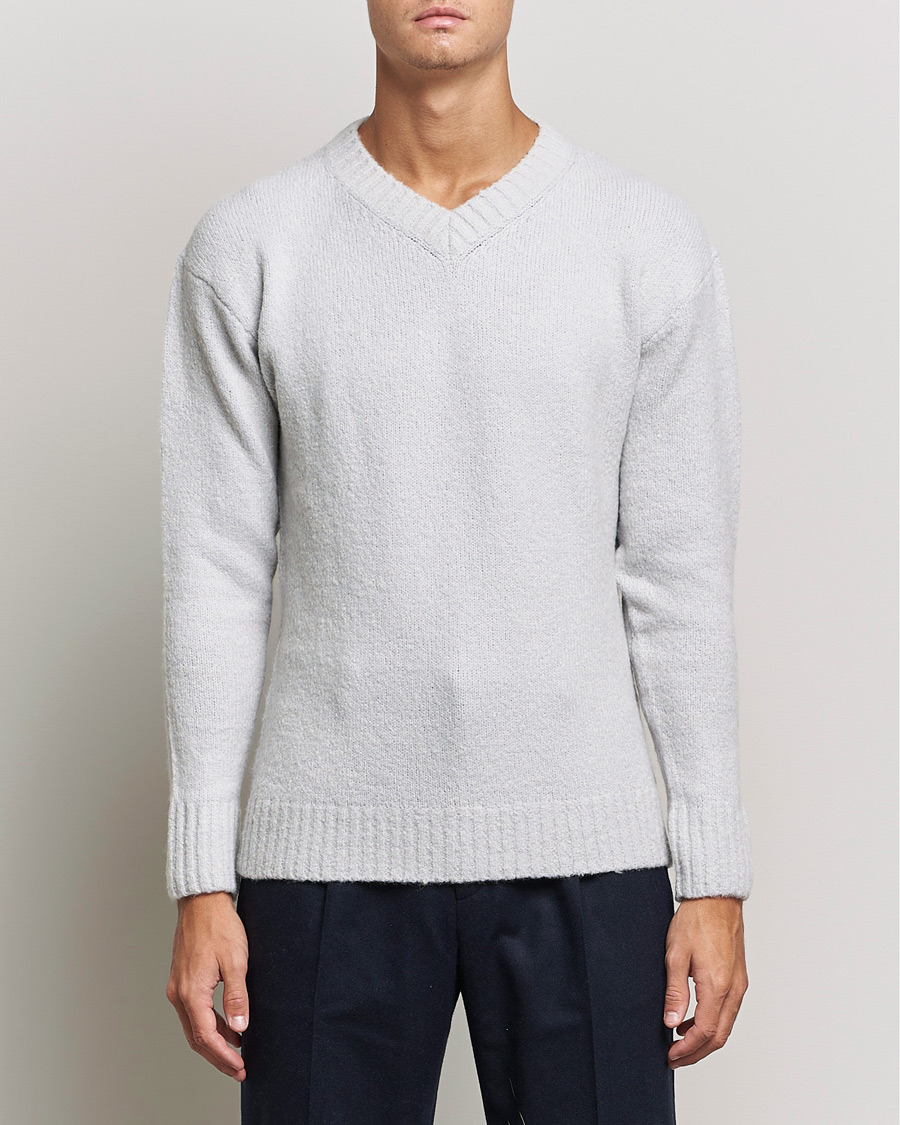 Heren | Truien | NN07 | Grayson Knitted V-Neck Sweater Light Grey