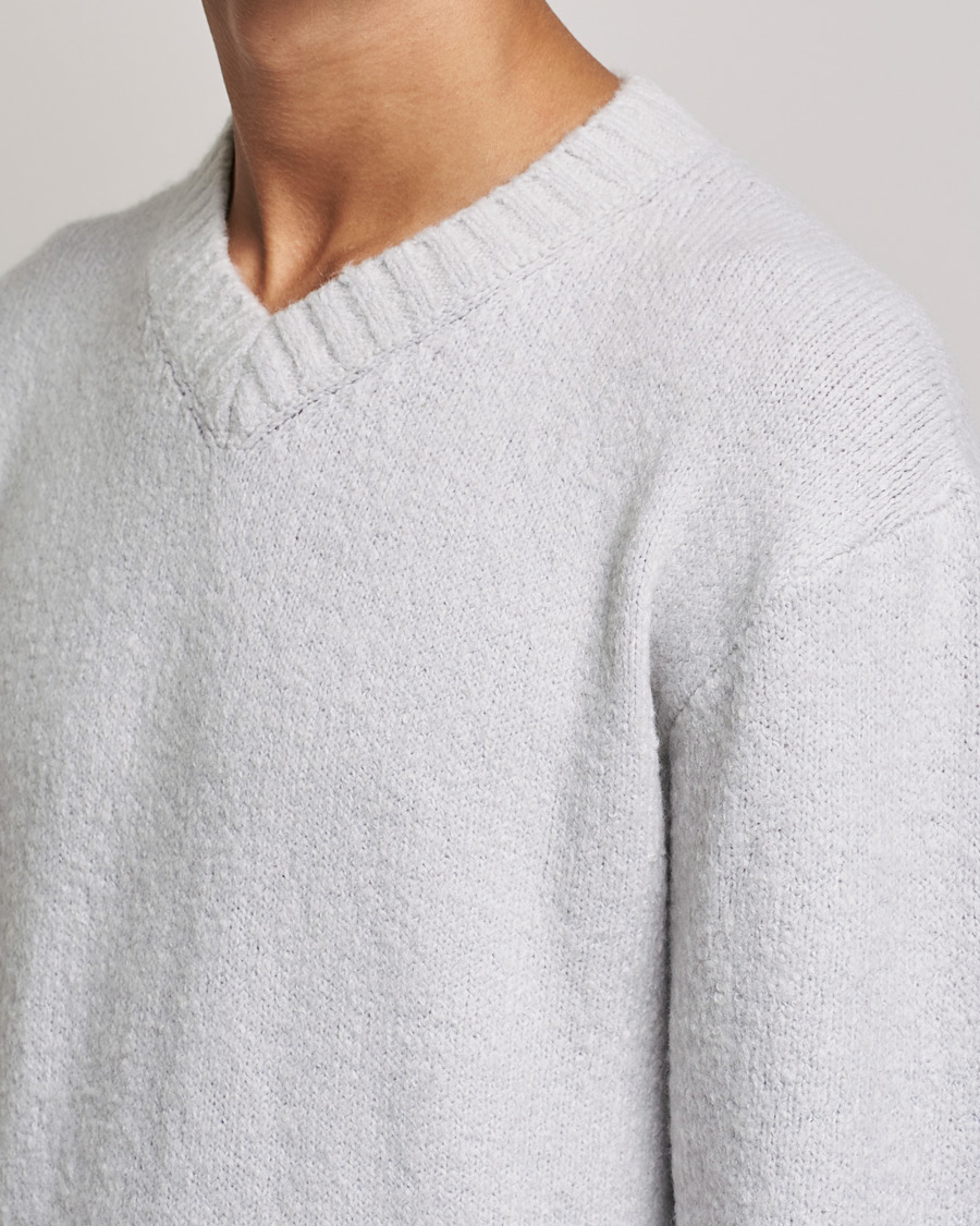 Heren | Truien | NN07 | Grayson Knitted V-Neck Sweater Light Grey