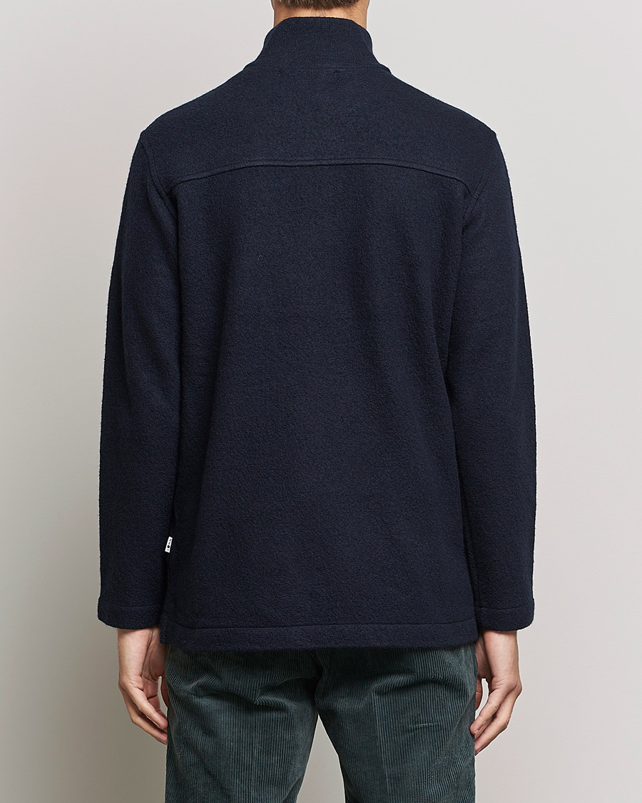 Heren | Truien | NN07 | Anders Boiled Wool Half Zip Navy