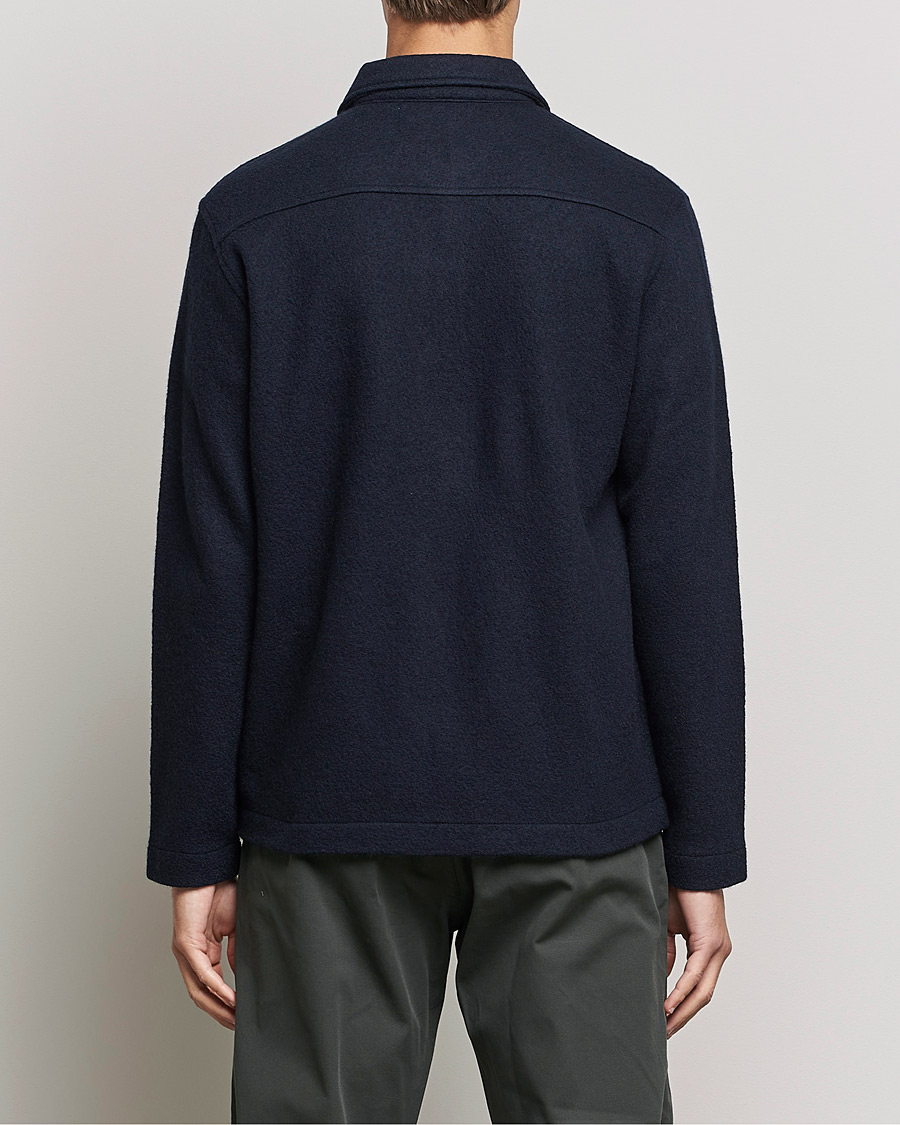 Heren | Truien | NN07 | Ivan Boiled Wool Full Zip Navy