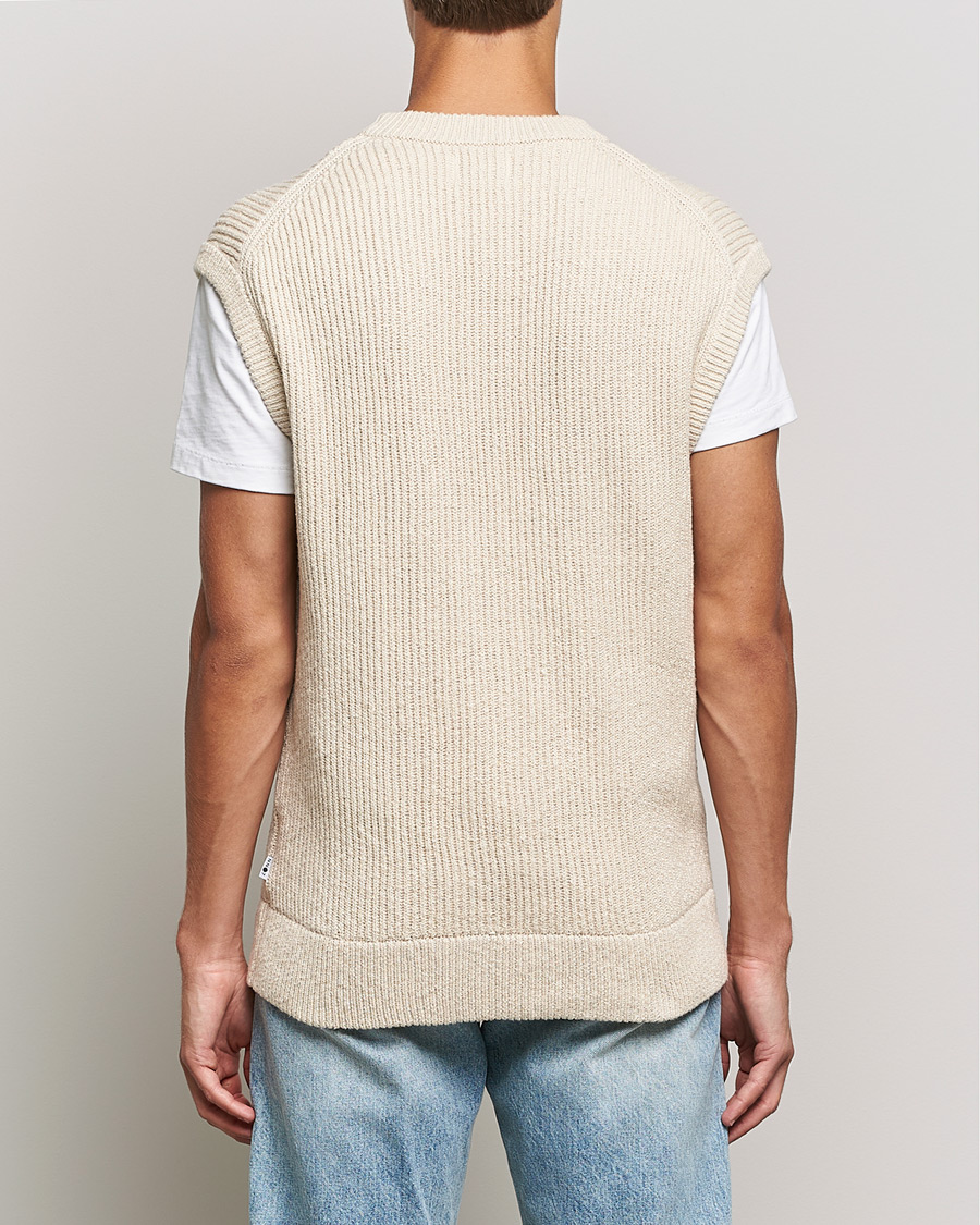 Heren | Truien | NN07 | Jesse Ribbed Knited Vest Ecru