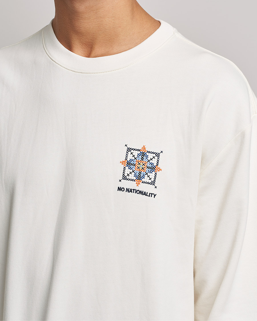 Heren | T-shirts | NN07 | Alan Heavy Logo Long Sleeve T-Shirt Off White