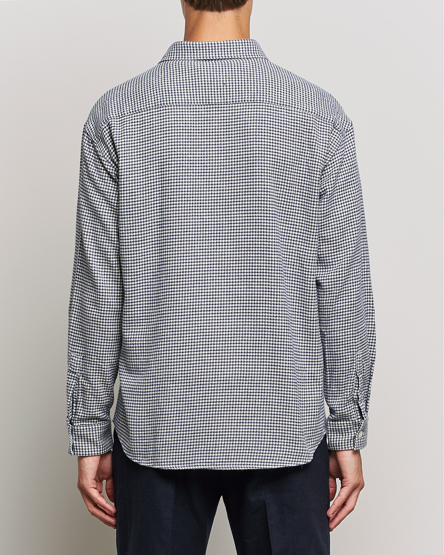 Heren | Overhemden | NN07 | Deon Houndstooth Shirt Blue/White